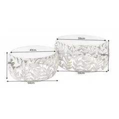 Invicta Stolik kawowy ABSTRACT LEAF akacja silver / 43817