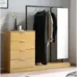 Wohnling Garderoba w optyce dębu 4 szuflady z lustrem 145cm / WL6.902 Wohnling Garderoba w optyce dębu 4 szuflady z lustrem 145cm / WL6.902