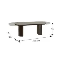 Schuller Stół rozkładany IRATI brązowy 206/283cm / 607087