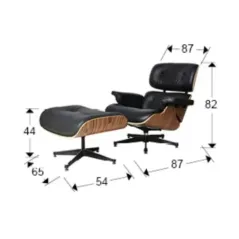 Schuller Fotel relaksacyjny z podnóżkiem EAMES 87cm / 448370