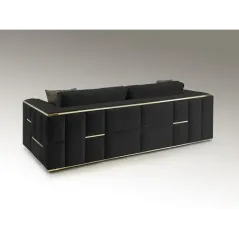 Schuller Sofa 3 osobowa BERLIN czarna 250cm / 9031289