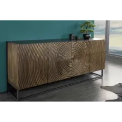 Invicta Komoda ZEN CIRCLE czarno brązowe mango 177cm / 44580