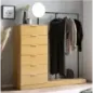 Wohnling Garderoba w optyce dębu 6 szuflad z lusterkiem 145cm / WL6.901 Wohnling Garderoba w optyce dębu 6 szuflad z lusterkiem 145cm / WL6.901