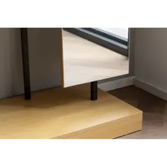 Wohnling Garderoba w optyce dębu 4 szuflady z lustrem 145cm / WL6.902