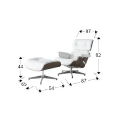 Schuller Fotel relaksacyjny z podnóżkiem EAMES 87cm / 448394