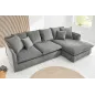 Invicta HEAVEN Sofa narożna prawostronna szary sztruks 255 cm / 43445