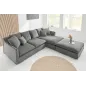 Invicta HEAVEN Sofa narożna prawostronna szary sztruks 255 cm / 43445