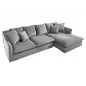 Invicta HEAVEN Sofa narożna prawostronna szary sztruks 255 cm / 43445