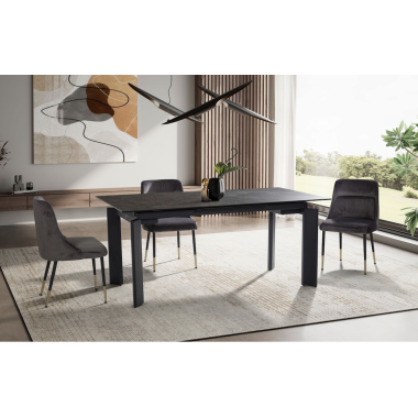 Wohnling PARADISE Stół ceramiczny rozkładany czarny 180 x 95 x 77cm / WL7.152