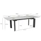 WOHNLING PARADISE STÓŁ CERAMICZNY ROZKŁADANY biały 180 x 95 x 77cm / WL7.151 WOHNLING PARADISE STÓŁ CERAMICZNY ROZKŁADANY biały 180 x 95 x 77cm / WL7.151