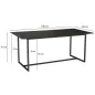 Wohnling Stół ceramiczny PARIS czarny optyka marmuru 180cm / WL7.154