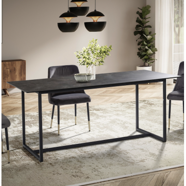 Wohnling Stół ceramiczny PARIS czarny optyka marmuru 180cm / WL7.154