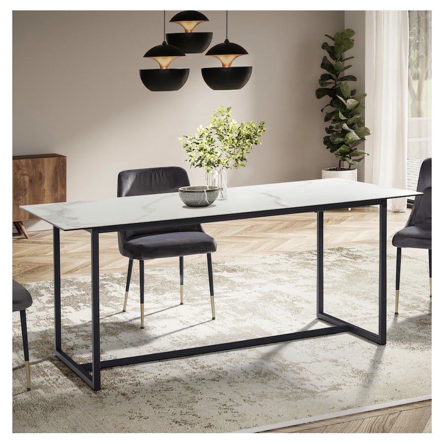 Wohnling Stół ceramiczny PARIS biały optyka marmuru 180cm / WL7.153