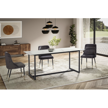 Wohnling Stół ceramiczny PARIS biały optyka marmuru 180cm / WL7.154
