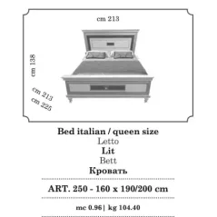 DOLCE VITA Włoskie Łóżko Queen Size 160 x 190/200 x 200cm / ArredoClassic