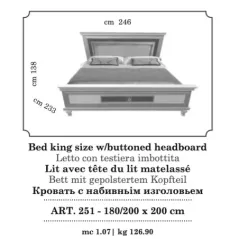 DOLCE VITA Włoskie Łóżko tapicerowane King Size 180/200 x 200cm / ArredoClassic