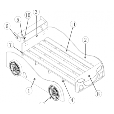 CAR BEDS Łóżko auto wyścigowe BRAP / SCBB200W