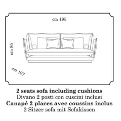 Włoska Sofa ALLURE tapicerowana 3 osobowa 195cm / ADORA