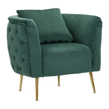 Fotel BUKAREST tapicerowany zielony 76 x 74 x 73cm / 14220000VP