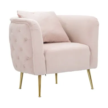 Fotel BUCHAREST tapicerowany różowy 76 x 74 x 73cm / 14220000RP