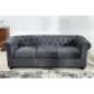 Invicta CHESTERFIELD Sofa 3 osobowa antyczny szary mikrofibra 200cm / 37391