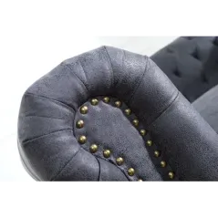Sofa CHESTERFIELD 3 osobowa szary antyk / 37391