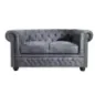 Invicta CHESTERFIELD Sofa 3 osobowa antyczny szary mikrofibra 200cm / 37391