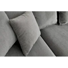 Invicta HEAVEN Sofa narożna prawostronna szary sztruks 255cm / 43445
