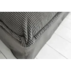 Invicta HEAVEN Sofa narożna prawostronna szary sztruks 255cm / 43445