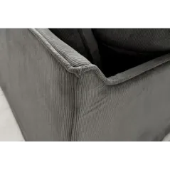 Invicta HEAVEN Sofa narożna prawostronna szary sztruks 255cm / 43445