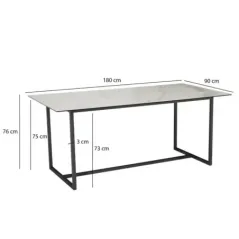 Wohnling Stół ceramiczny PARIS biały optyka marmuru 180cm / WL7.154