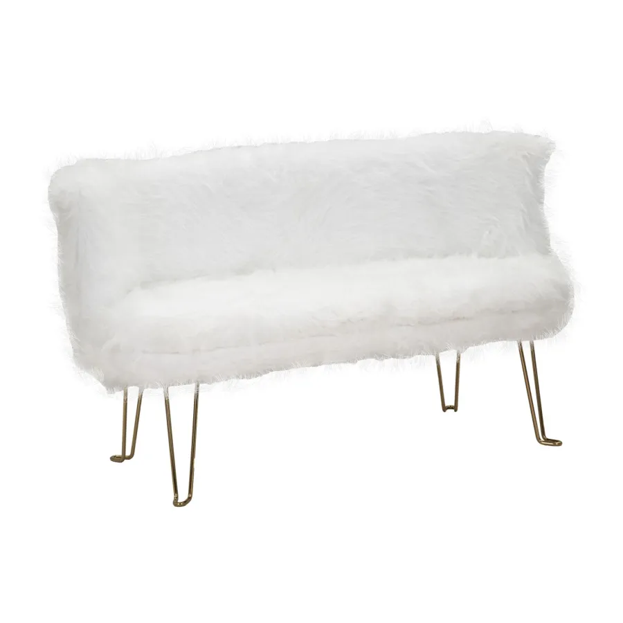 Sofa HACIL tapicerowana biała 134 x 54 x 77cm / 142580000D