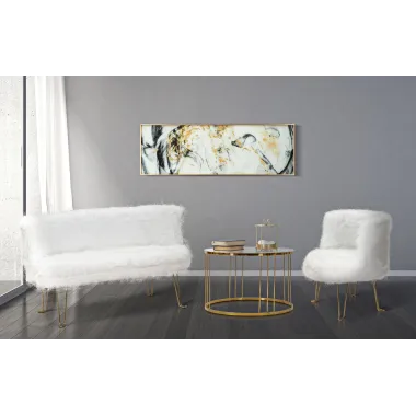 Sofa HACIL tapicerowana biała 134 x 54 x 77cm / 142580000D dostępny na www.homeinspiration.com.pl