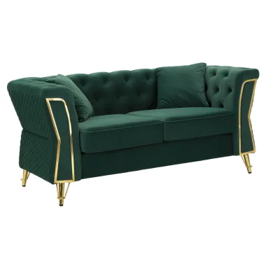 Sofa EMY zielona z poduszkami 162 x 83 x 76cm / 14282600DV