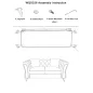 Sofa EMY zielona z poduszkami 162 x 83 x 76cm / 14282600DV