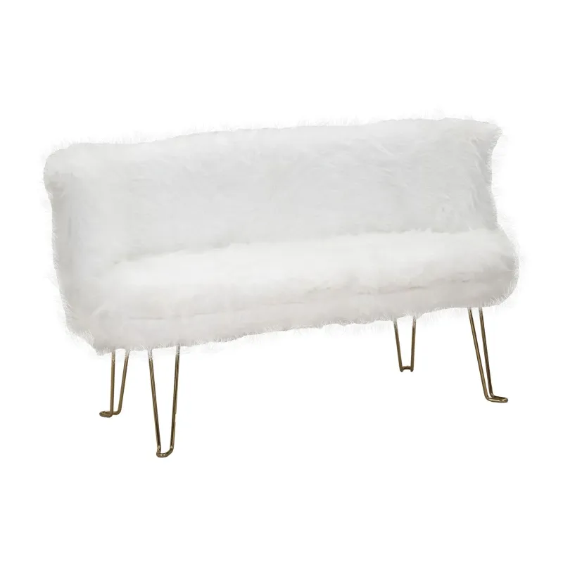 Sofa HACIL tapicerowana biała 134 x 54 x 77cm / 142580000D