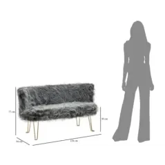 Sofa HACIL tapicerowana szara 134 x 54 x 77cm / 142581000D
