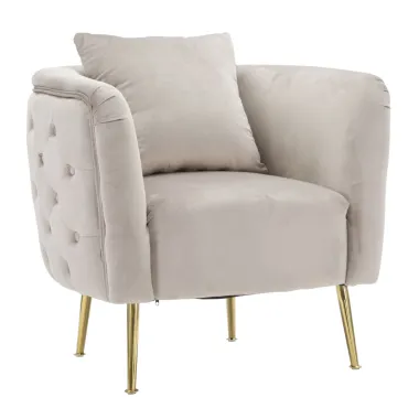 Fotel BUKAREST tapicerowany szary 76 x 74 x 73cm / 14220000GP