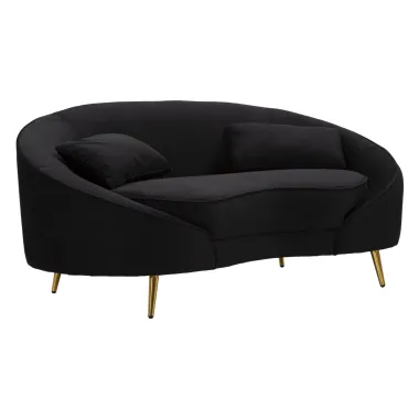 Sofa 2-osobowa OSLO z poduszkami czarna 148 x 84 x 68cm / 14272800N2