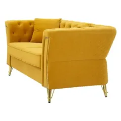 Sofa EMY musztardowa z poduszkami 162 x 83 x 76cm / 14282600DS
