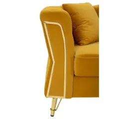 Sofa EMY musztardowa z poduszkami 162 x 83 x 76cm / 14282600DS