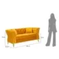 Sofa EMY musztardowa z poduszkami 162 x 83 x 76cm / 14282600DS