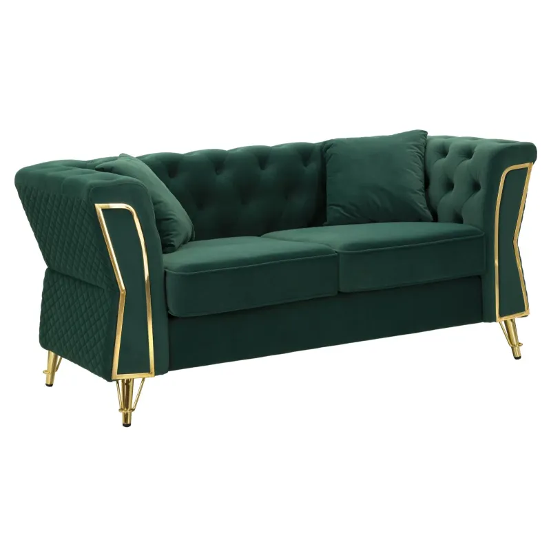 Sofa EMY zielona z poduszkami 162 x 83 x 76cm / 14282600DV