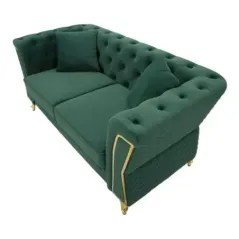 Sofa EMY zielona z poduszkami 162 x 83 x 76cm / 14282600DV