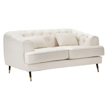 Sofa 2-osobowa PRAGA tapicerowana kremowa 146 x 86 x 71cm / 142729000D