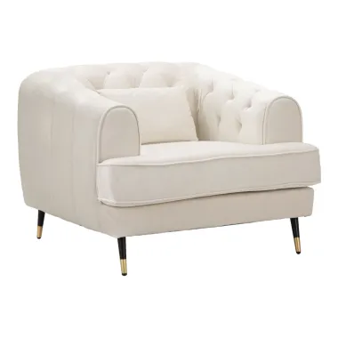 Fotel PRAGA tapicerowany kremowy 93 x 86 x 71cm / 142729000P