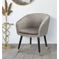 Fotel tapicerowany PARIS Szary/Złoty 62 x 58 x 78cm / 142338000G