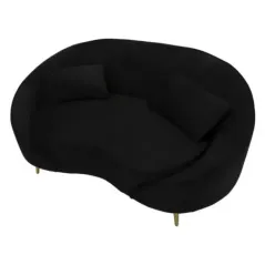 Sofa 2-osobowa OSLO z poduszkami czarna 148 x 84 x 68cm / 14272800N2