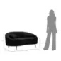 Sofa 2-osobowa OSLO z poduszkami czarna 148 x 84 x 68cm / 14272800N2