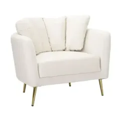 Fotel KIEV tapicerowany kremowy 88 x 77 x 74cm / 142727000C